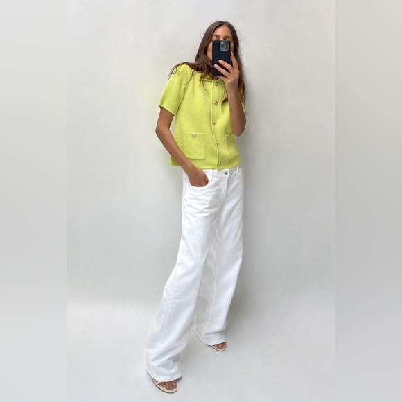 ZARA BLOGGERS’ FAVORITE BASIC SHORT SLEEVE KNIT CARDIGAN - Picture 9 of 15